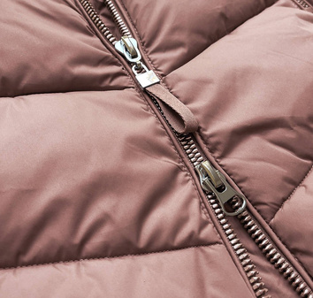 LONG QUILTED JACKET VINTAGE PINK (7689)