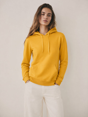 Casualowa żółta bluza dresowa damska o luźnym kroju