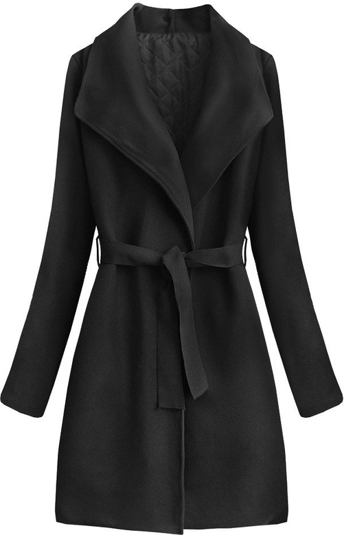BLACK TIED COAT WITH COLLAR (534ART)