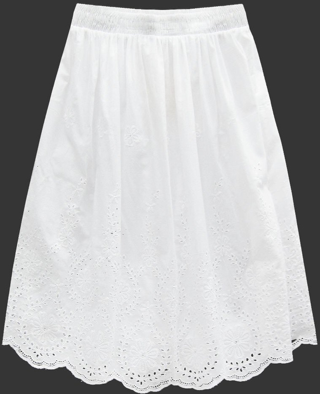 EMBROIDERED COTTON SKIRT WHITE (6181)