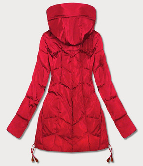 TRAPEZOWA KURTKA DAMSKA CZERWONA (959)