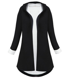 NEOPRENE HOODED BLAZER BLACK+WHITE (8008-1)