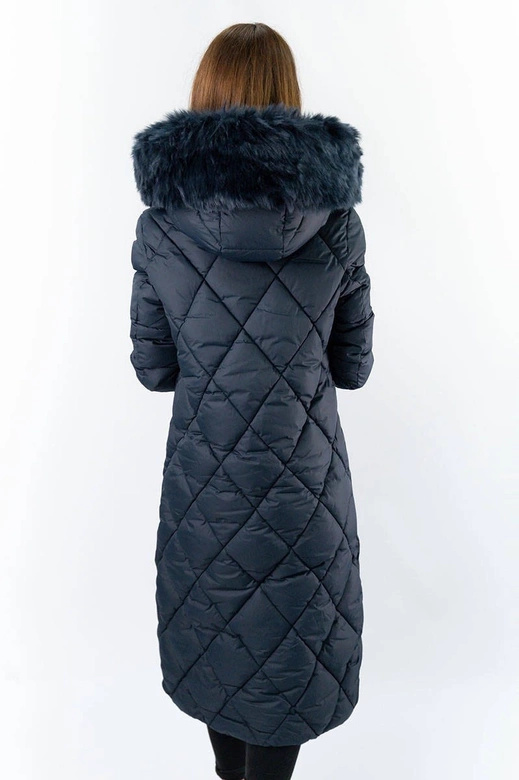 LONG WINTER HOODED JACKET NAVY BLUE (7688BIG)