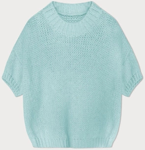 Elegancki neonowo-różowy sweter z krótkim rękawem