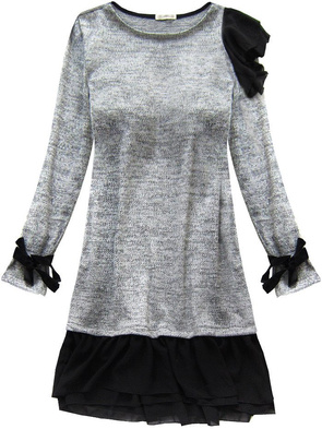 DRESS WITH FRILL LIGHT GREY (167/1ART)