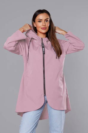 Cienka asymetryczna damska narzutka w kolorze brudnego różu