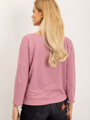 Uniwersalna brudnoróżowa bluzka z rękawem 3/4