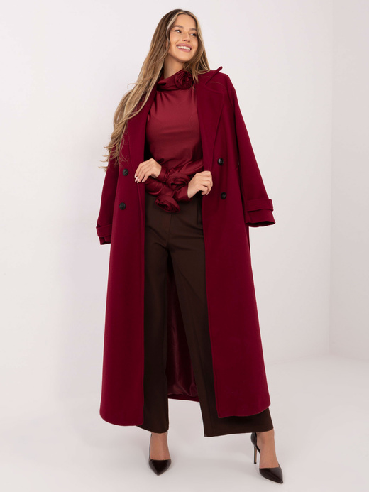 Elegancka bordowa bluzka z golfem