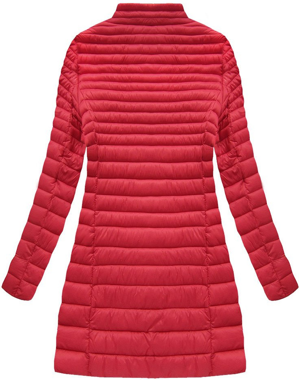 LONG QUILTED HOODED JACKET RED (7240BIG)