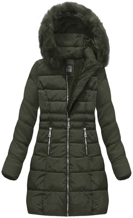 QUILTED HOODED JACKET KHAKI (B1052-30)