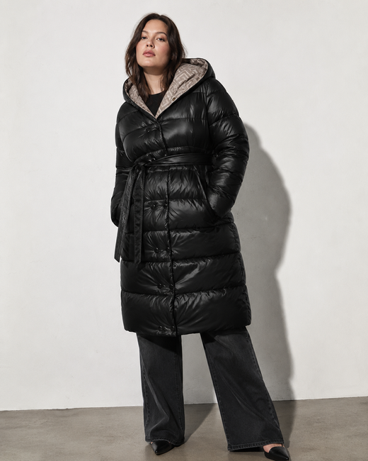 LANGE JACKE MIT HAUBE SCHWARZ (PM7231)