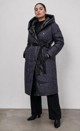 LONG JACKET WITH HOOD BLACK (PM7231)
