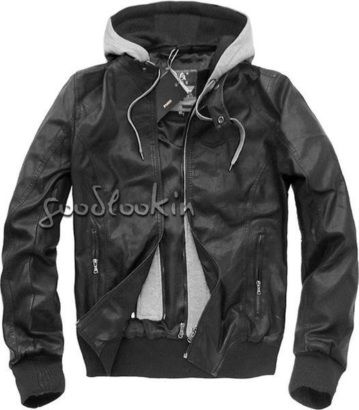 KURTKA Z KAPTUREM EKOSKÓRA O&S PARIS (3685)