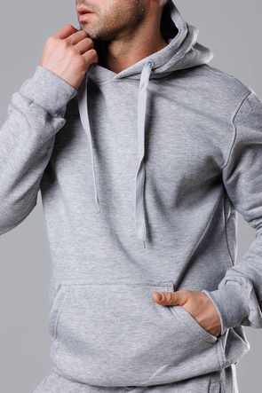 Jasnoszara męska bluza kangurka