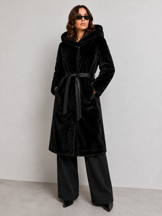 LONG JACKET WITH HOOD BLACK (PM7231)