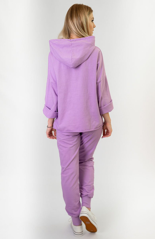 BAWEŁNIANY KOMPLET SPORTOWY DAMSKI LILAC (609ART)