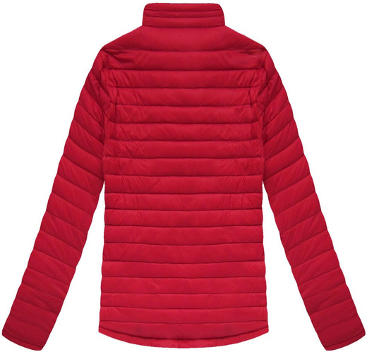 PIKOWANA KURTKA Z PUCHEM NATURALNYM CZERWONA (5020)