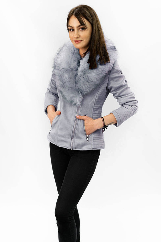 SUEDE MOTORCYCLE JACKET LILAC (6501)