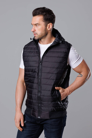 Męska kamizelka z kapturem w kolorze czarnym