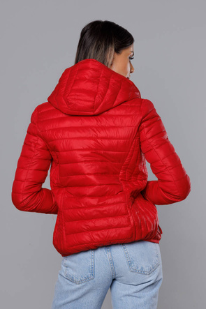Lekka czerwona kurtka z kapturem