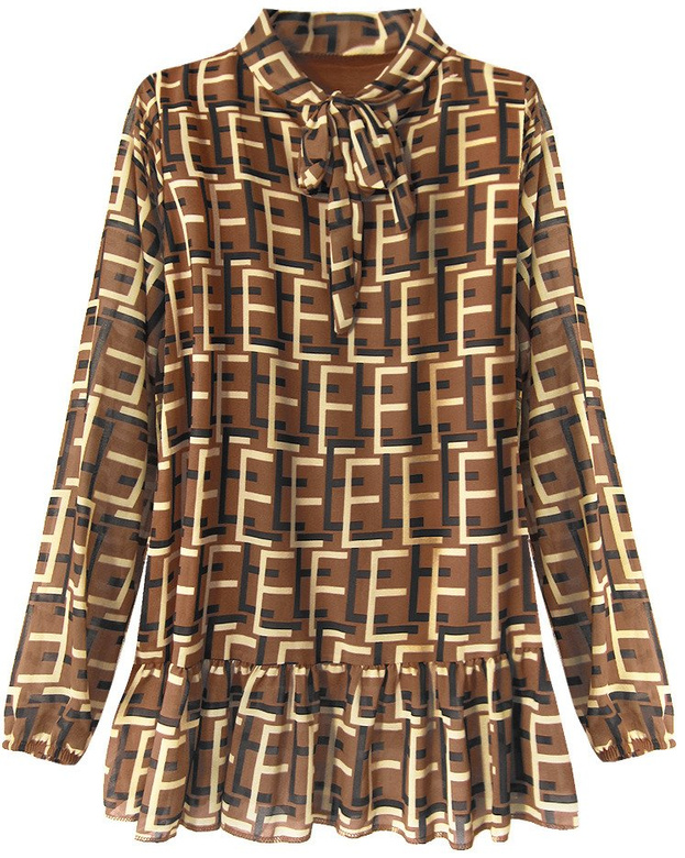 CHIFFON DRESS BROWN (236ART)