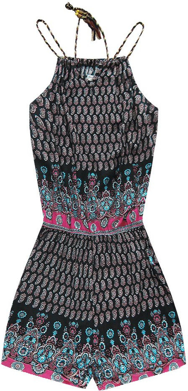 SHORT PATTERNED JUMPSUIT BLACK (9713)