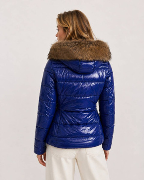 GLÄNZENDE GESTEPPTE SCHWARZE JACKE (7695)