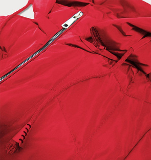 TRAPEZOWA KURTKA DAMSKA CZERWONA (959)