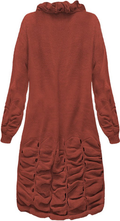 JUMPER WITH RUFFLES BRICK-RED (126ART)