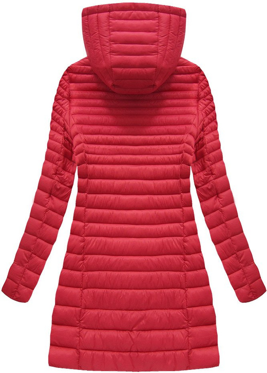 LONG QUILTED HOODED JACKET RED (7240BIG)