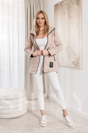 Kurtka z kapturem i troczkami jasny beż