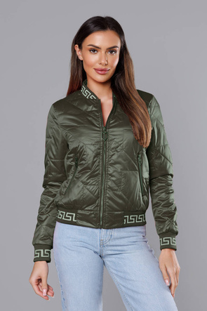 Damska kurtka ze ściągaczami khaki