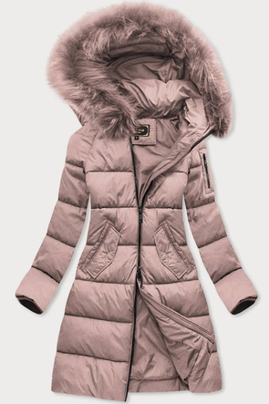 LANGE WINTER STEPPJACKE MIT KAPUZE ANTIK ROSA (7751BIG)