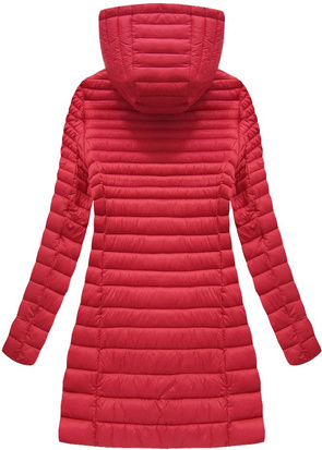 LONG QUILTED HOODED JACKET RED (7240BIG)