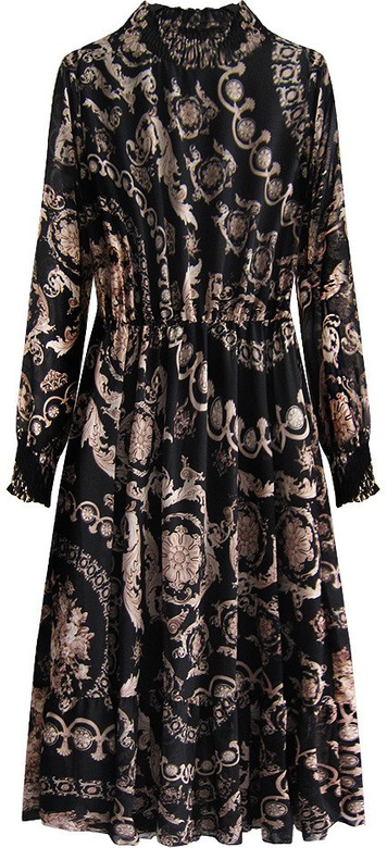 BLACK CHIP MIDI DRESS (497ART)