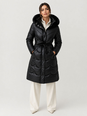 LONG JACKET WITH HOOD BLACK (PM7231)