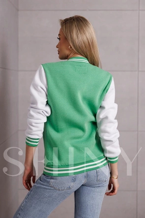 Rozpinana bluza college zielona