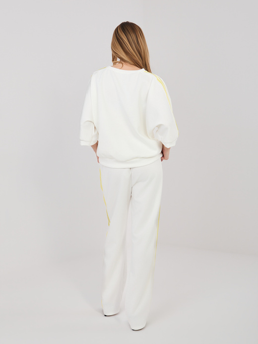 Komplet sportowy z bluzą oversize ecru