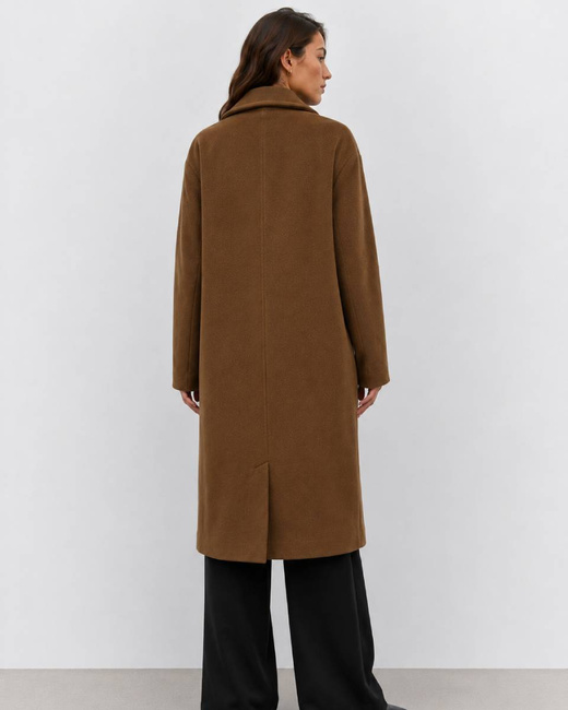 Płaszcz damski oversize do kolan camel