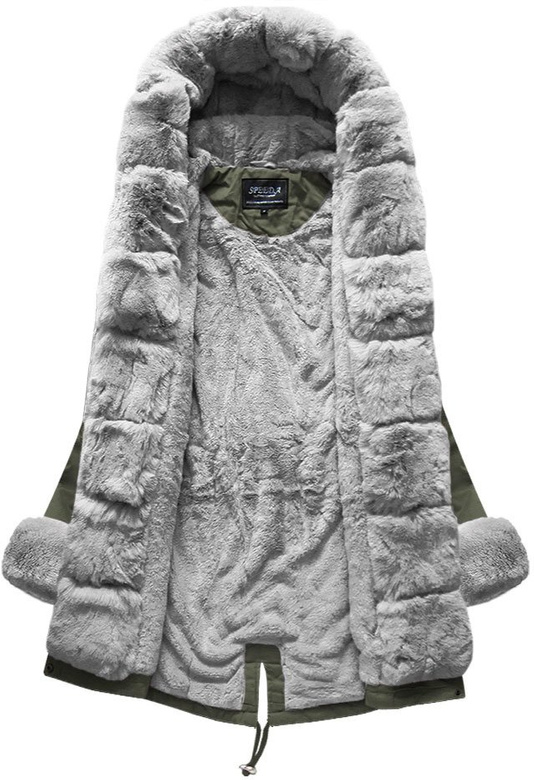 COTTON PARKA WITH FUR KHAKI (XW793X)