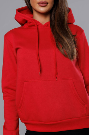 Damska bluza z kapturem czerwona