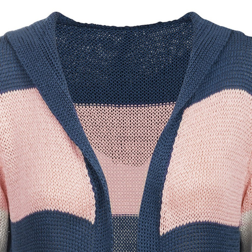 LONGPULLOVER MIT KAPUZE MARINEBLAU-ROSA (122ART)