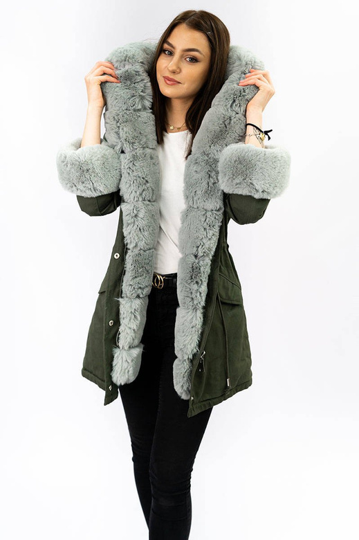 COTTON PARKA WITH FUR KHAKI (XW793X)