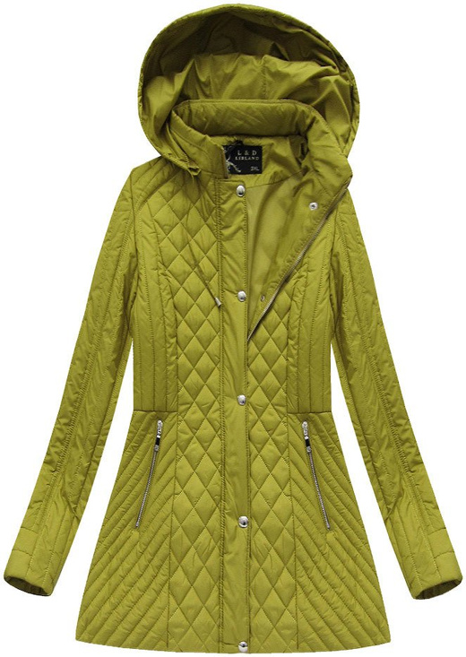 PIKOWANA KURTKA Z KAPTUREM MUSZTARDOWA (7030BIG)