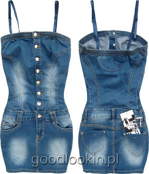 KOMBINEZON JEANS'OWY C-IN-C GRANATOWY (A141)
