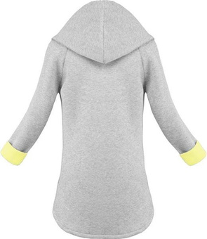 NEOPRENE HOODED BLAZER GREY+YELLOW (8008-1)
