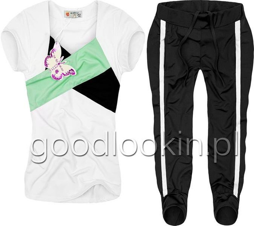 KRÓTKI KOMPLET DRESOWY HOT RED ON SUN BIAŁY (272)