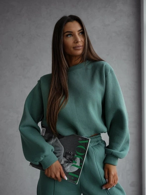 Zielony bawełniany dres damski