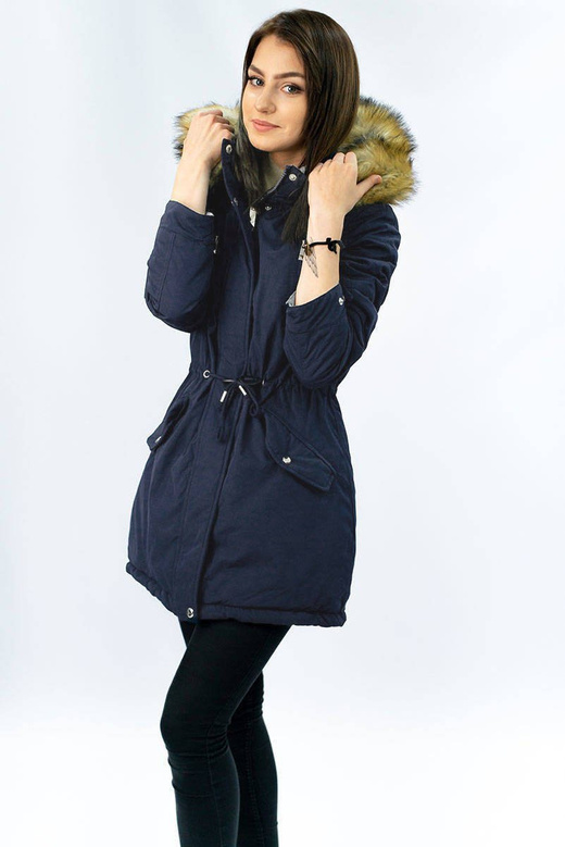 REVERSIBLE HOODED JACKET NAVY BLUE-GREY (W213)