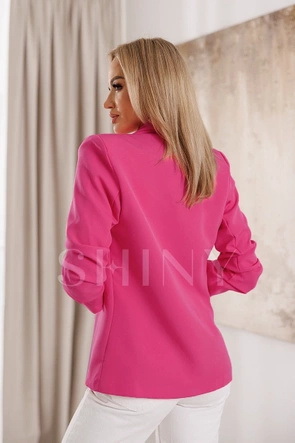 Casualowa ciemnoróżowa marynarka bez zapięcia